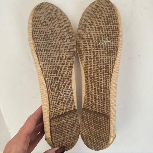 Reef Tropic Ballet Flats Womens Gold Tan Tweed Linen Slip On Almond Toe Size 9 - Picture 10 of 10